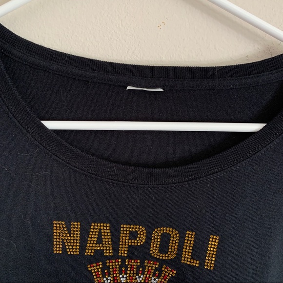 Hardcore Italians Napoli Naples Bedazzle Long Tee - Picture 2 of 5